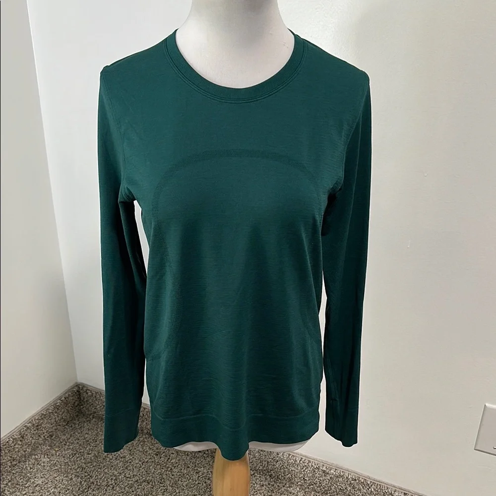 lululemon athletica Long Sleeve Crew Tee in Deep Teal Green